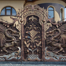 Кованые ворота в стиле Модерн - Кованые изделия